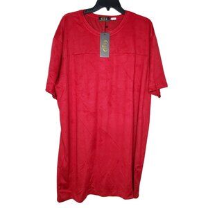 Gold Leaf 4XL Wine Red Short Sleeve Suede Feel Designer Shirt | Luxe Polyester